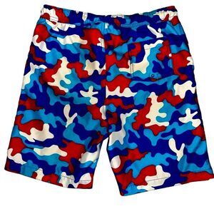 Lands’ End red,‎ white & blue boys swim trunks large 14H-16H